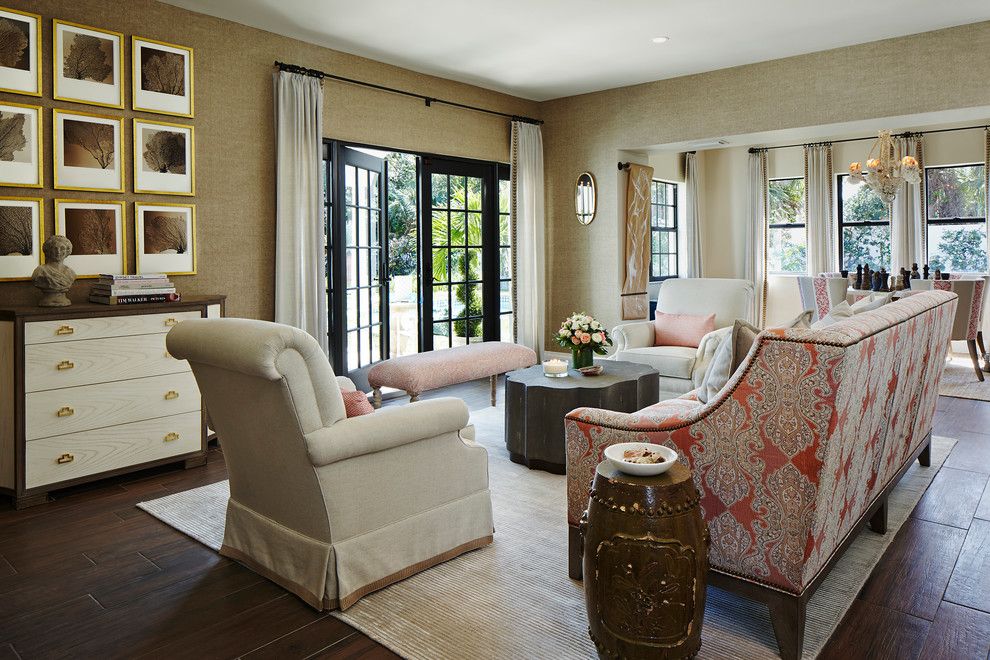 Gonzalez Furniture for a Transitional Living Room with a Neutral and 2015 American Red Cross Designers' Showhouse by Piper Gonzalez Designs