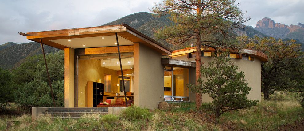 Graber Post Buildings for a Contemporary Exterior with a Peaceful and Mountain Vacation Home with Green Design Features by Gettliffe Architecture