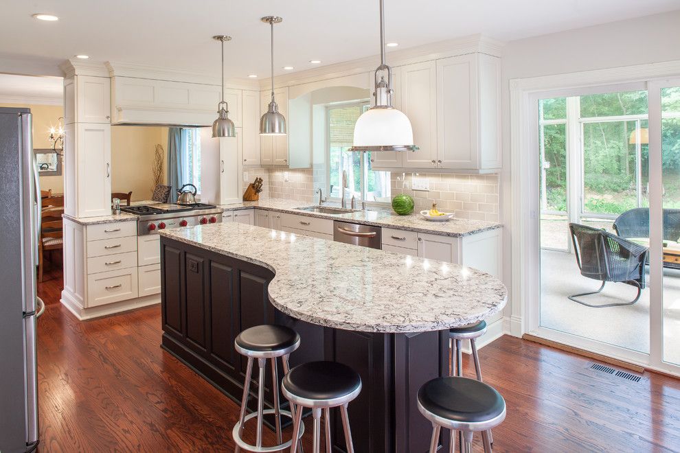 Graber Post Buildings for a Traditional Kitchen with a Cooktop and Larchmont Kitchen by Forward Design Build