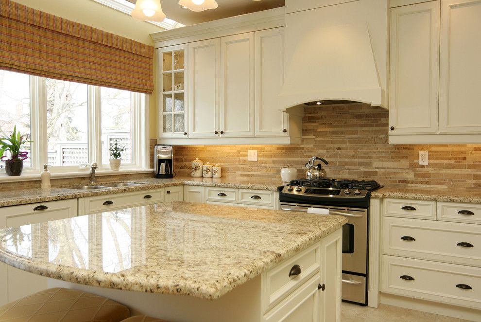 Granite Countertop Edges for a Traditional Kitchen with a Tile Backsplash and Jennifer Brouwer Design Inc by Jennifer Brouwer (Jennifer Brouwer Design Inc)