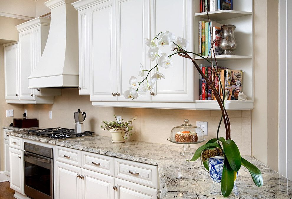 Granite Countertop Edges For A Traditional Kitchen With A White