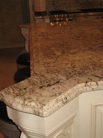 Granite Edges for a Traditional Kitchen with a Cherry Hill and Typhoon Bordeaux Granite by Stoneshop