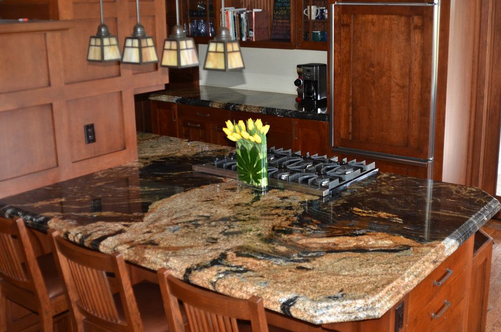 Granite Imports for a Traditional Kitchen with a Sedna and Sedna Granite by Granite Imports