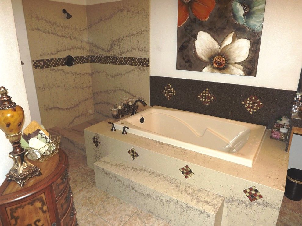 Granite Transformations for a  Bathroom with a Mosaic Accent and Granite Transformations Bathroom by Granite Transformations Las Vegas