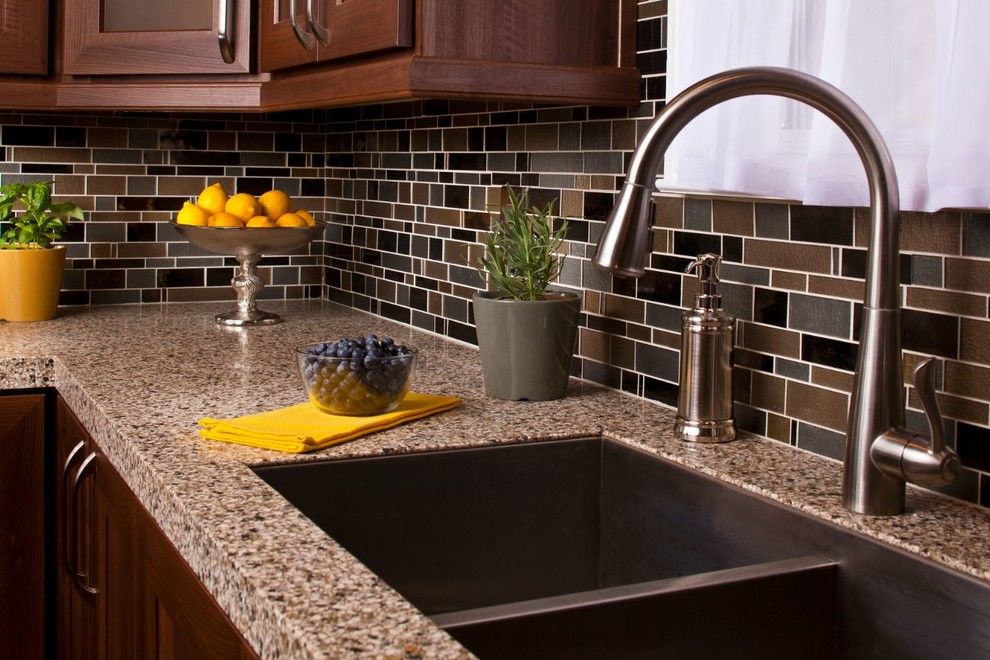 Granite Transformations for a Traditional Spaces with a Backsplash and Atlanta Kitchen by Granite Transformations