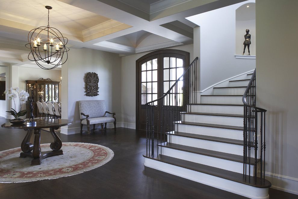 Gray Owl Benjamin Moore for a Eclectic Entry with a Foyer and Foyer by Lori Berg, Allied Asid