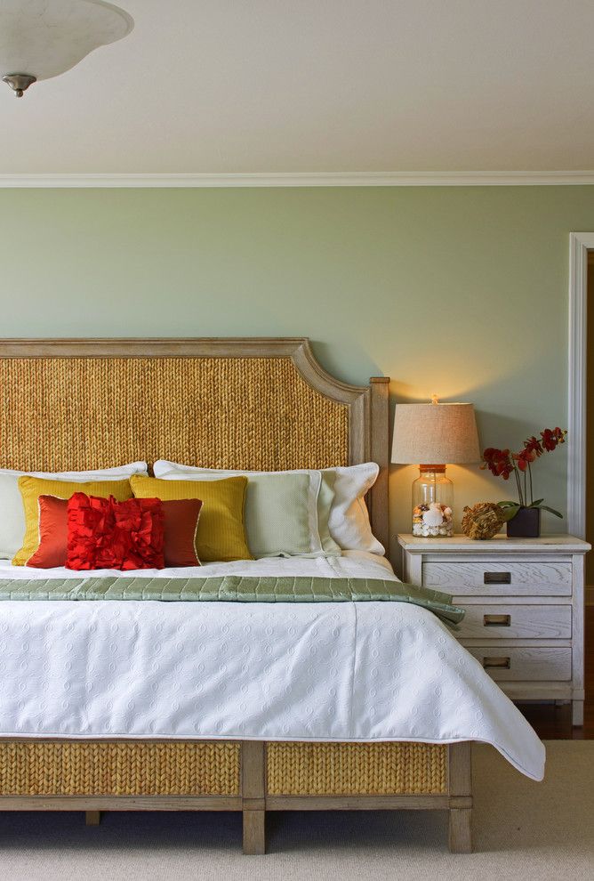 Green Demolitions for a Tropical Bedroom with a Light Green and Sea Girt Shore Portfolio by A. Rejeanne Interiors