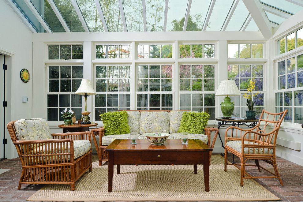 Greenhouse Fabrics for a Traditional Sunroom with a Glass Ceiling and Santa Rita Cottage by Fgy Architects