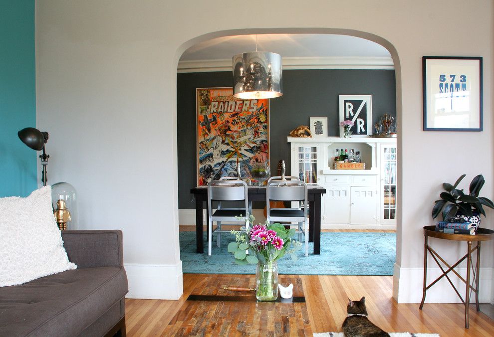 Greige Color for a Eclectic Dining Room with a High Baseboard and My Houzz: By Shannon Malone