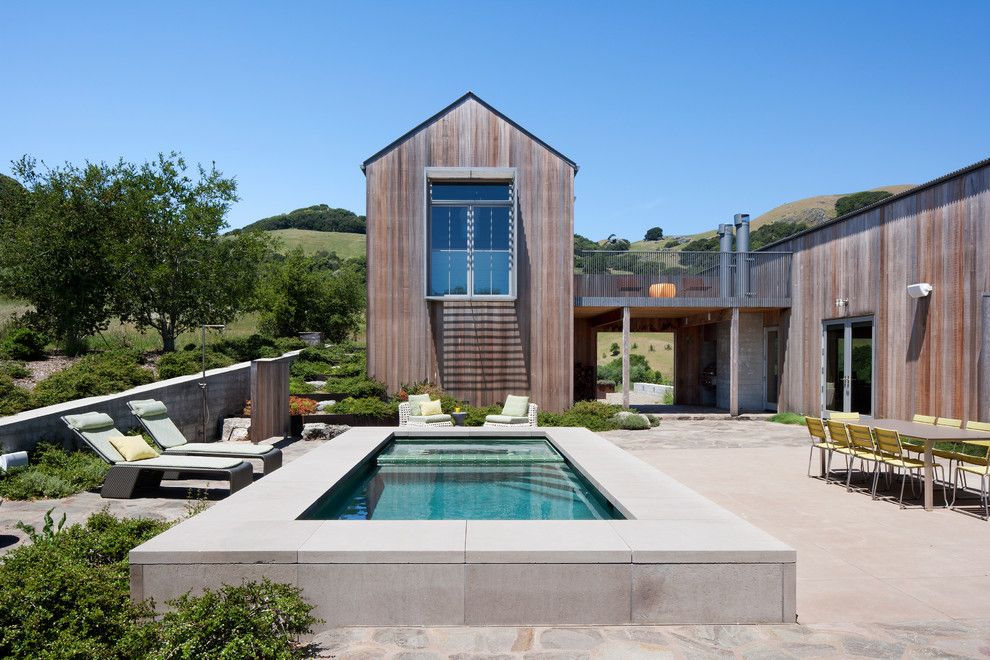 Griffin Pools for a Contemporary Pool with a Outdoor Living and West Marin Residence by Turnbull Griffin Haesloop