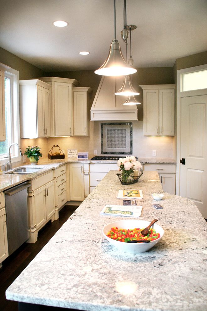 Gunnite for a Contemporary Kitchen with a White Cabinets and Granite Kitchen by Green Apple Design