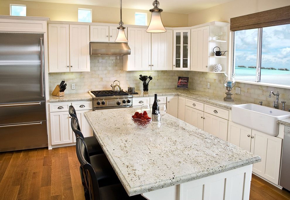 Gunnite for a Traditional Kitchen with a Kitchen Hardware and Marble Yard   Colonial Cream Granite by Marble Yard   Granite   Orange County, Anaheim