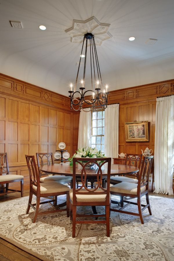 Guy Chaddock for a Traditional Dining Room with a Chandelier and Distinctly English by Glave & Holmes Architecture