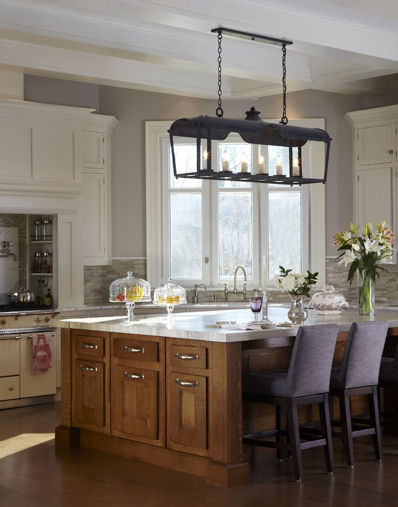 Guy Chaddock for a Traditional Kitchen with a Wrought Iron Lighting and Shelter Bay Drive by Sussan Lari Architect Pc