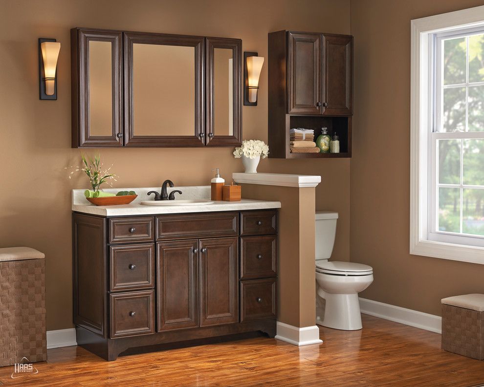 Haas Cabinets for a Contemporary Bathroom with a Bathroom and Dark Elegance Java Vanity | Haas Cabinet by Haas Cabinets