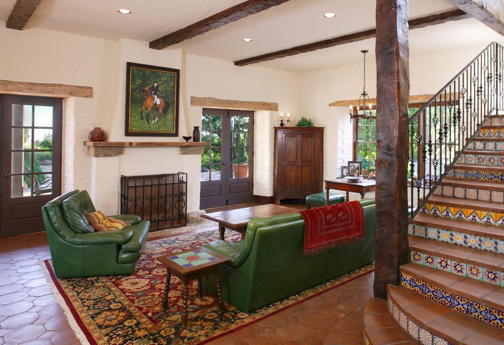 Hacienda Lighting for a Mediterranean Family Room with a Rustic and Family Room by Tom Meaney Architect, Aia