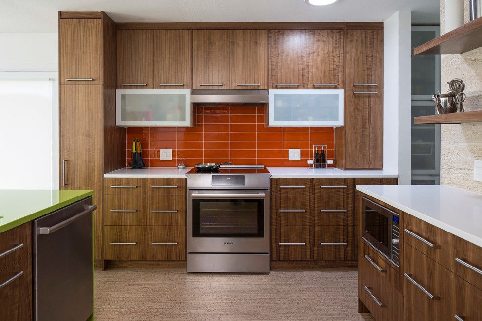 Hahn Appliance for a Midcentury Kitchen with a Midcentury and After 4   Saint Anthony Mid Mod Kitchen by Knutson Residential Design, Llc