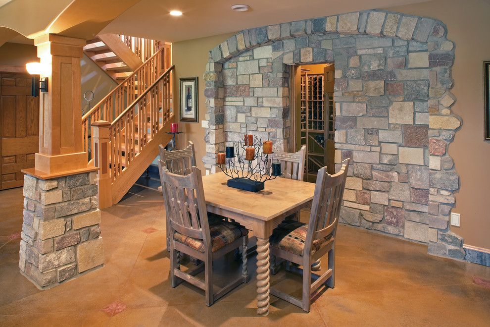 Halquist Stone for a Traditional Wine Cellar with a Halquist Stone and Chateau Buff by Halquist Stone