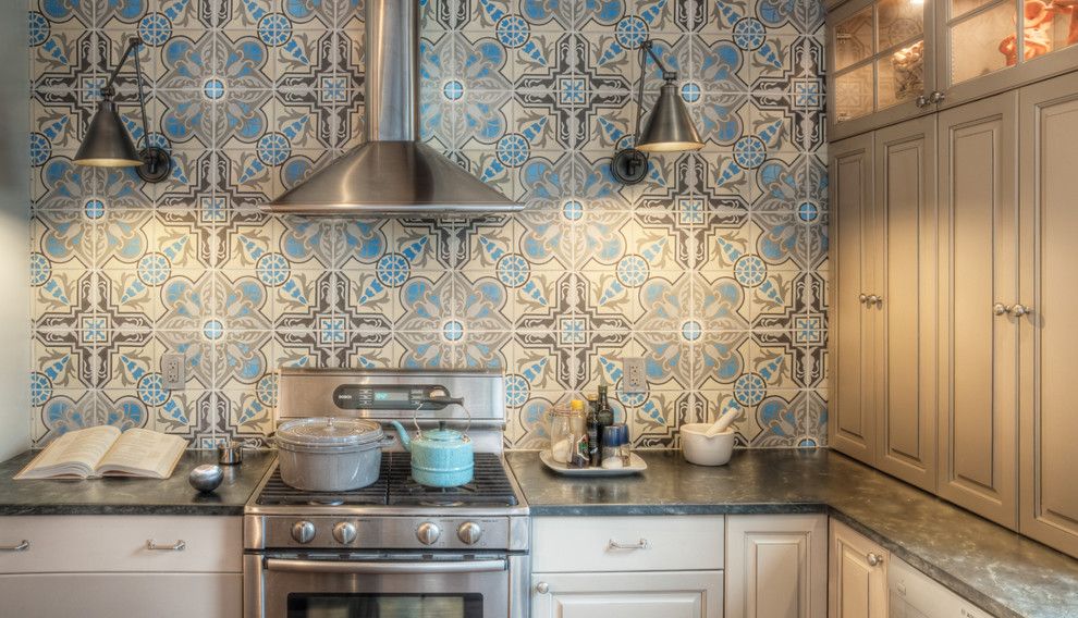 Handsome Cabinets for a Traditional Kitchen with a Accent Tiles and Kitchen Backsplash by Buckminster Green Llc