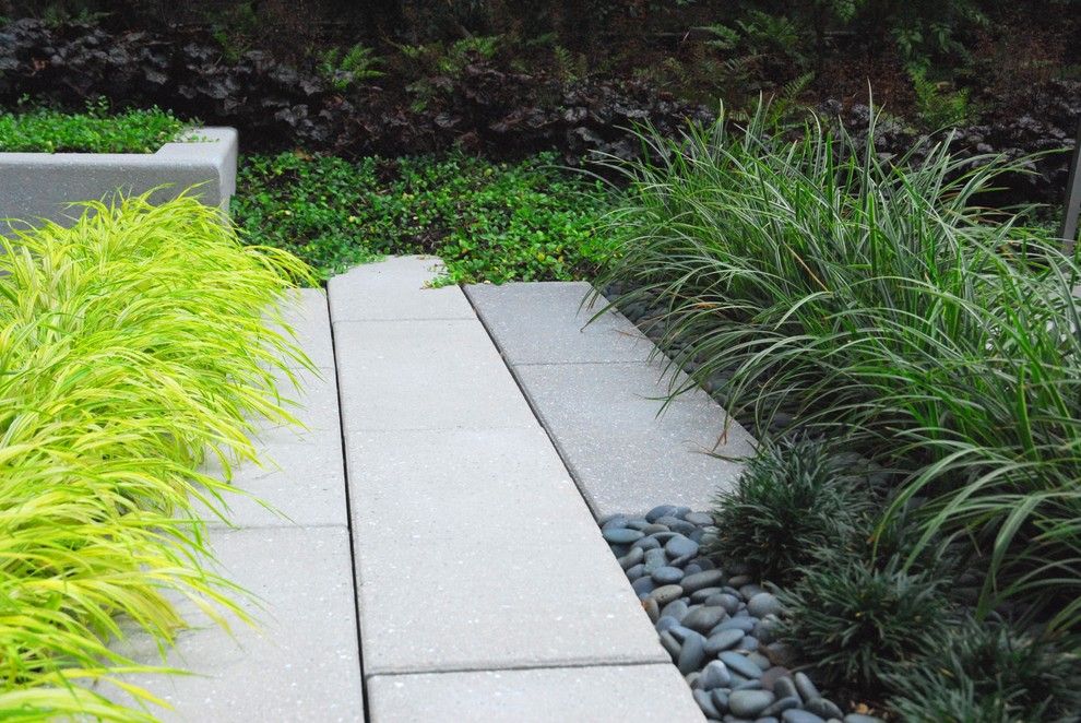 Hanover Pavers for a Contemporary Landscape with a Modern and Modern Courtyard by Greenblott Landscape & Interiors