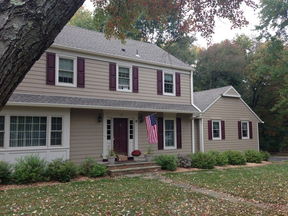 Hardieplank for a Traditional Exterior with a Window Grids and Hardieplank Khaki Brown (Basking Ridge, Nj) by American Home Contractors