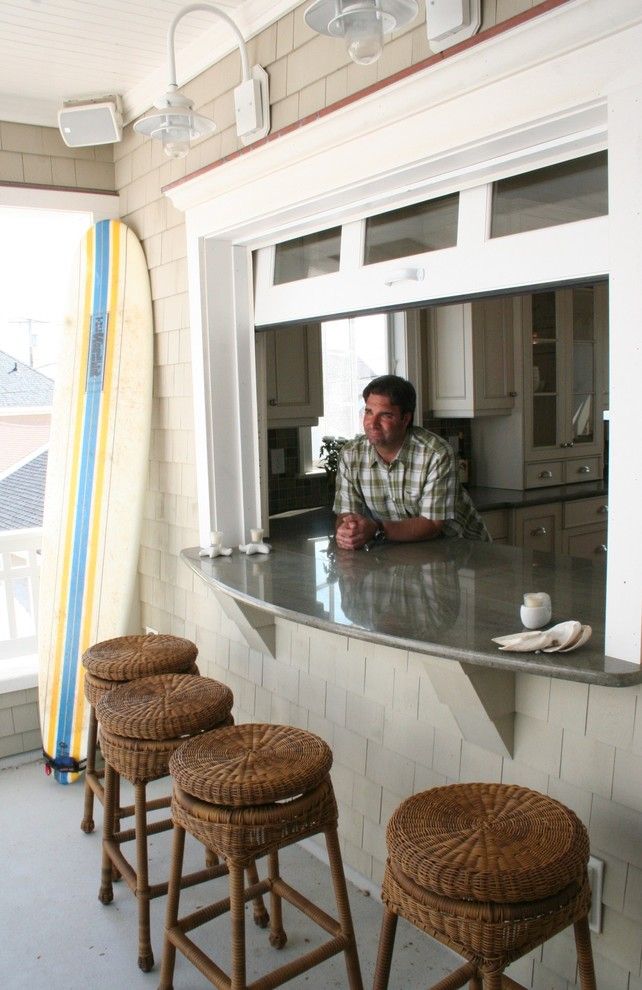 Hardware Hut for a Beach Style Porch with a Kitchen Window and Architectural Details by Rice and Brown Architects