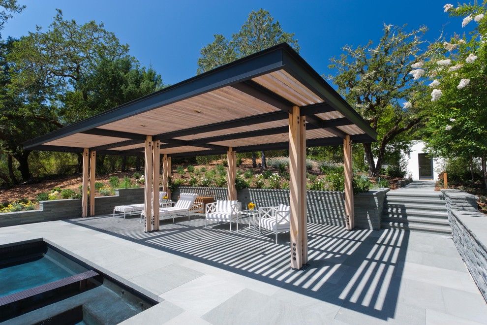 Hardware Hut for a Contemporary Patio with a Concrete and Calistoga Residence by Strening Architects