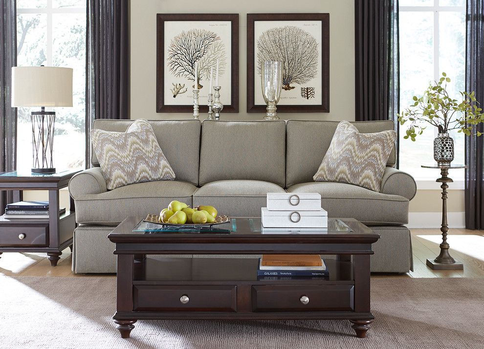 Havertys Furniture for a Transitional Living Room with a Glass Top Coffee Table and Havertys Furniture by Havertys Furniture