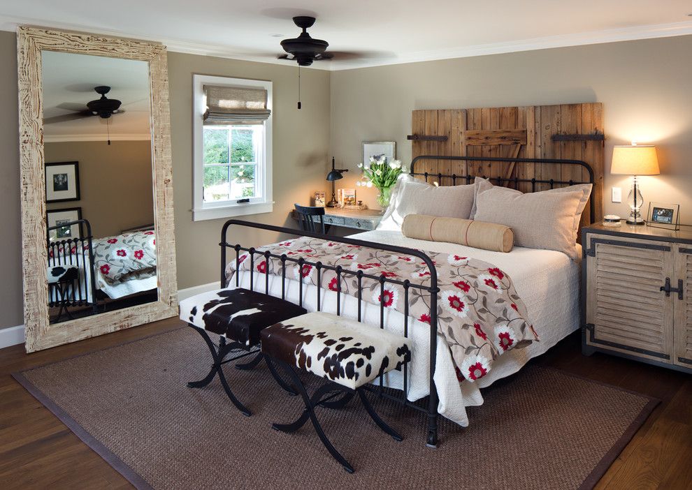 Hemnes Bed Frame for a Farmhouse Bedroom with a Wood Flooring and Coastal Ranch by Anne Sneed Architectural Interiors