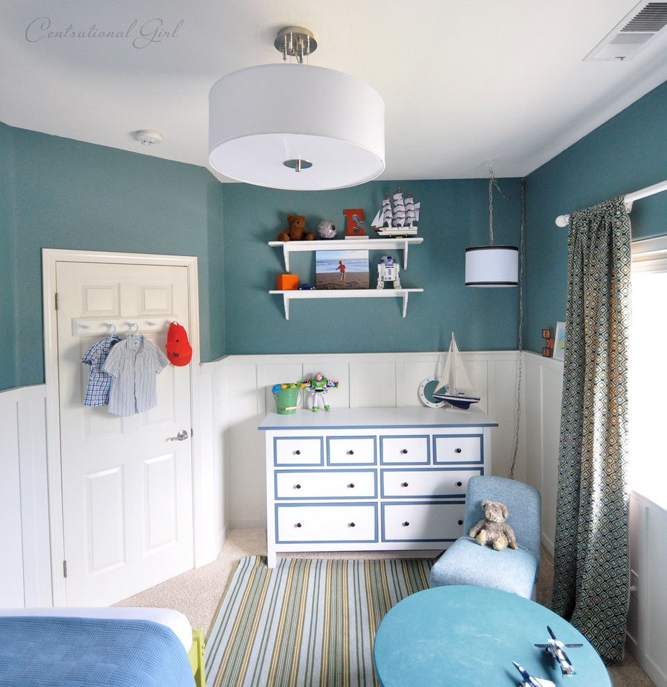 Hemnes Ikea for a Contemporary Kids with a Blue and Boy's Room Dresser by Kate Riley   Centsational Girl