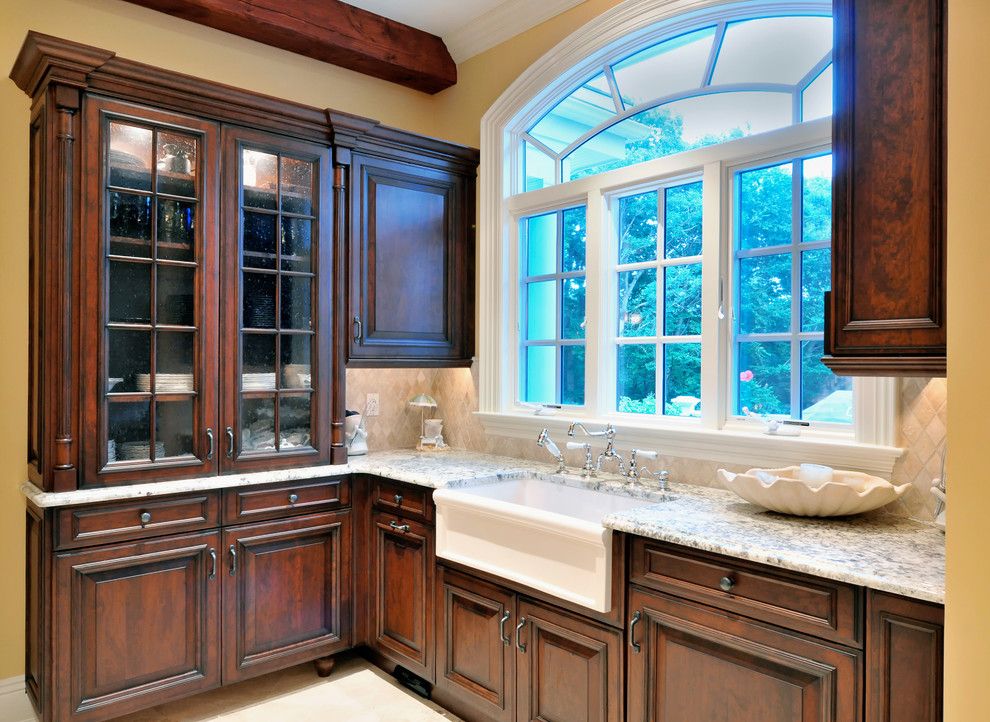 Herbeau for a Traditional Kitchen with a Apron Front Sink and Greenlawn, Ny by Artista Kitchen & Bath Design