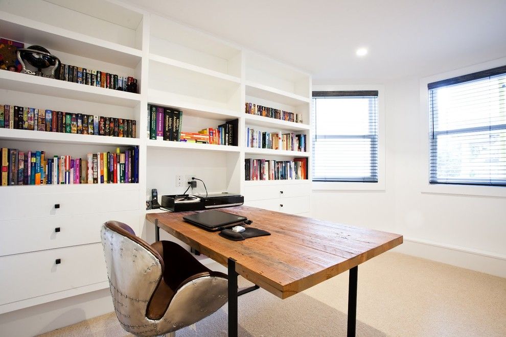 Herman Miller Outlet for a Modern Home Office with a Drawers and Noe Valley Basement Remodel by Mason Miller Architect