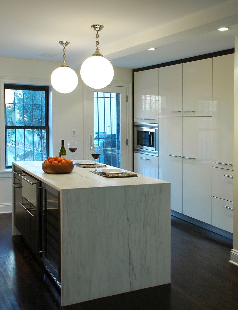 Hermitage Lighting for a Modern Kitchen with a Globe Pendants and a Brooklyn Townhouse by Muse Architecture