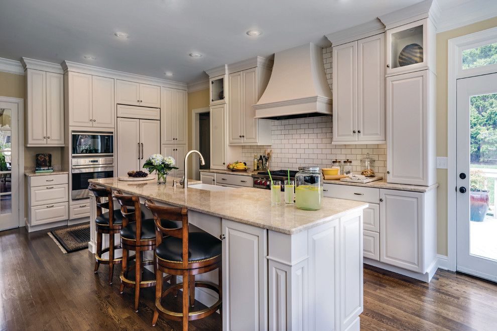 Hermitage Lighting for a Traditional Kitchen with a White Painted Wood and Autumn Place by Hermitage Lighting Hardware Gallery