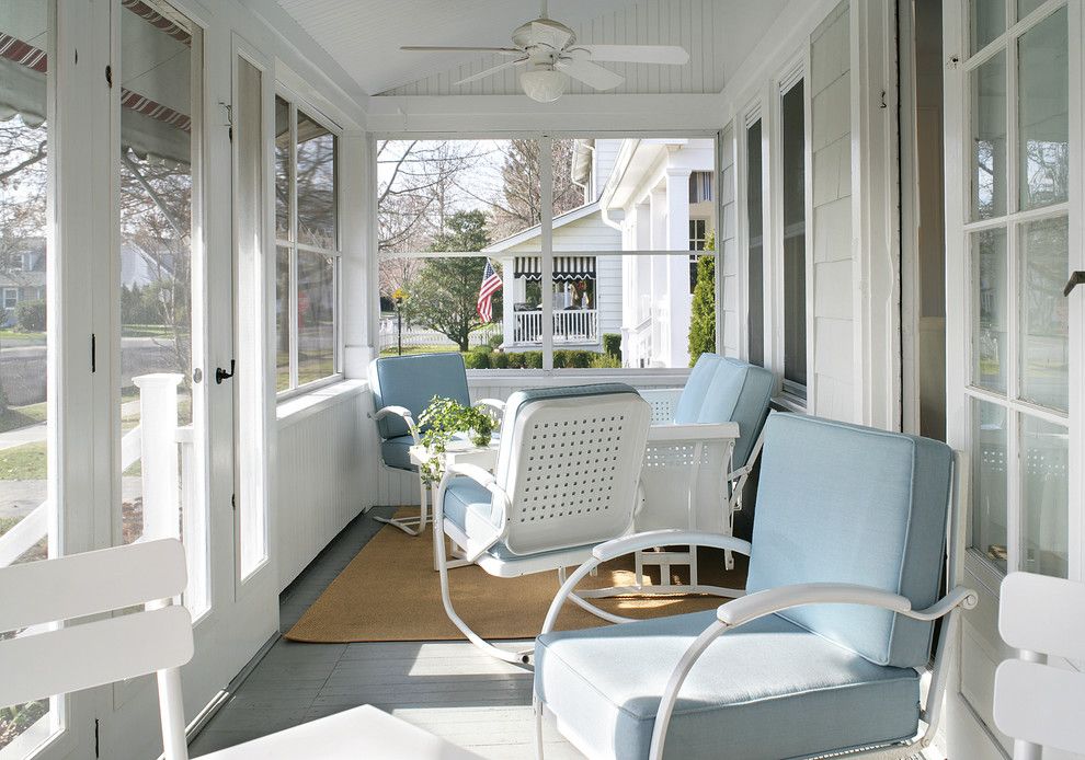 Highland House Furniture for a Beach Style Porch with a Beach House and Porch by Sheila Rich Interiors, Llc