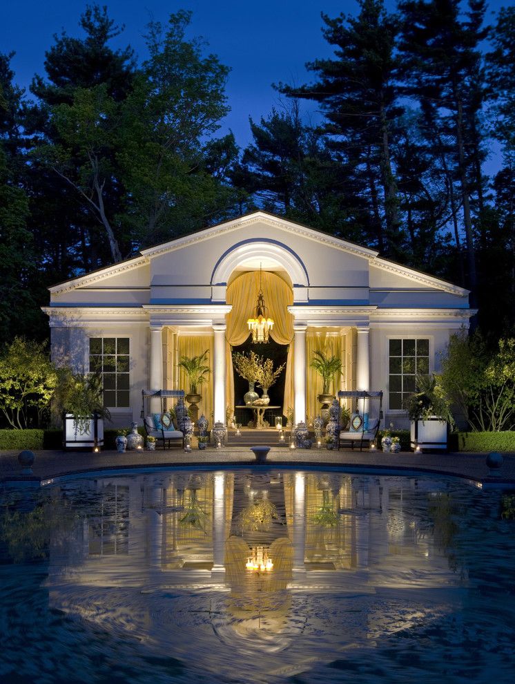 Highland House Furniture for a Traditional Pool with a Patio Furniture and Pool House by Marshall Morgan Erb Design Inc.