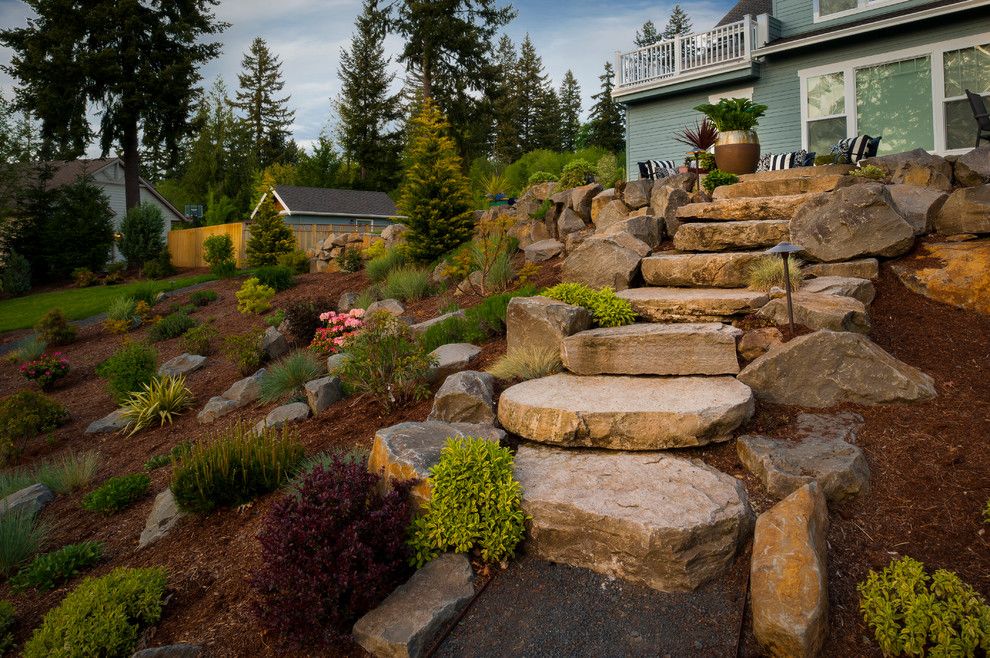 Hillside Landscaping for a Traditional Landscape with a Pergolas and Olsen Property by Paradise Restored Landscaping & Exterior Design