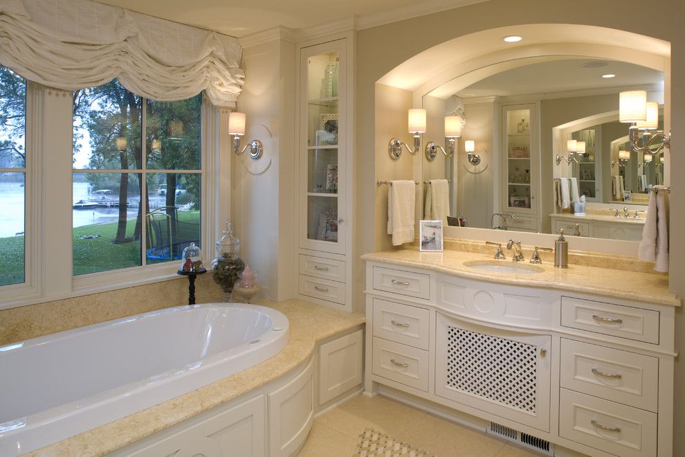 Hirshfields for a Traditional Bathroom with a Soaking Tub and Master Bath by Warren Home Restorations