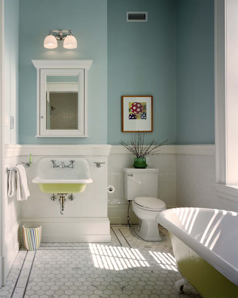 Home Depot Grout Colors for a Traditional Bathroom with a Wainscotings and Wyndmoor Residence Bathroom by Hanson Fine Building