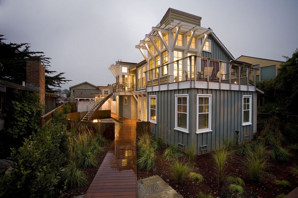 Home Depot Santa Cruz for a Beach Style Exterior with a Pergola and Breakers Beach House by Noel Cross+Architects