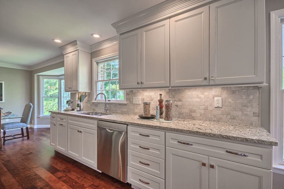 Homecrest Cabinets for a Traditional Kitchen with a Wood Floors and Villa Rehab by Bueler, Inc., Design & Remodeling