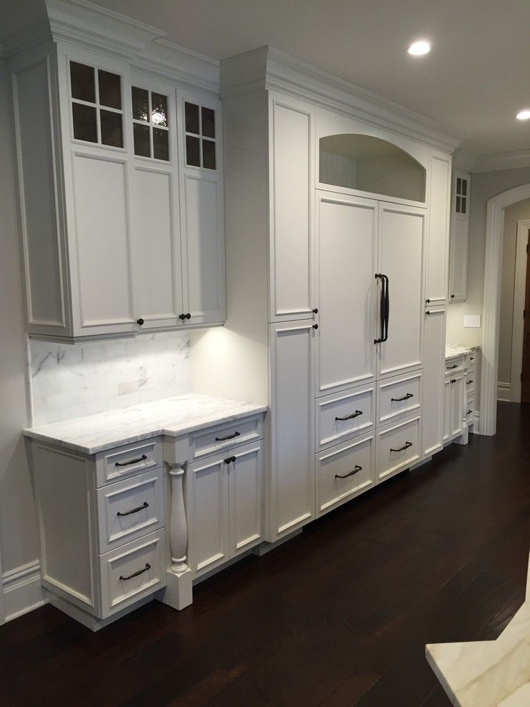 Homecrest Cabinets for a Transitional Spaces with a Carrera Marble Countertops and Millstone New Jersey White Kitchen by Nj Cabinets   Designs by Anthony