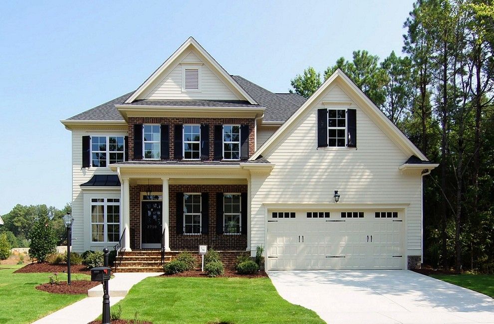 Homes by Dickerson for a Transitional Exterior with a Traditional and the Madison Built by Homes by Dickerson in Raleigh, Nc by Homes by Dickerson