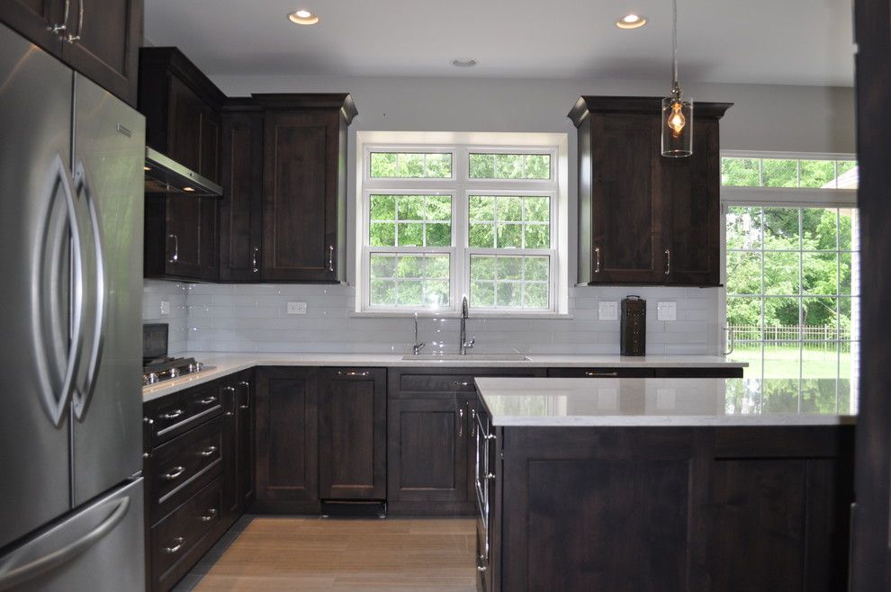 Homewerks for a Transitional Kitchen with a Amish Custom Cabinets and Minooka Kitchen by Homewerks