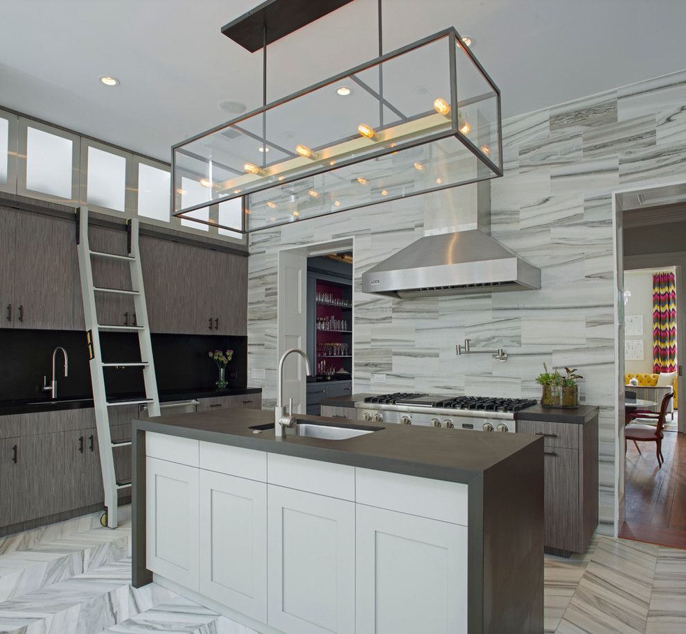 Honed Marble for a Contemporary Kitchen with a Savannah and West Perry Street by Rethink Design Studio