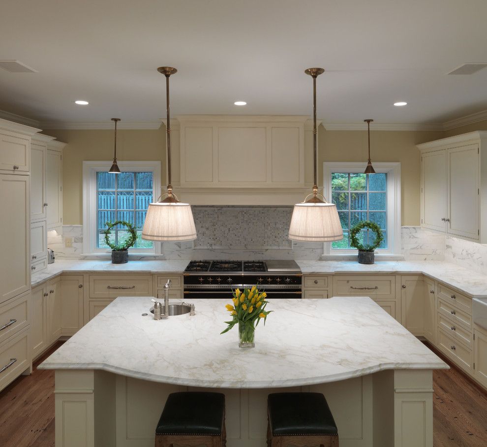 Honed Marble for a Contemporary Kitchen with a White Kitchen and Private Residence I by Rugo Stone, Llc