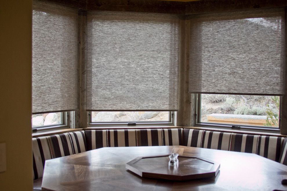 Horizons Window Fashions for a Craftsman Spaces with a Window Coverings and Hunter Douglas Alustra Shades   Woven Textures by Horizon Window Fashions