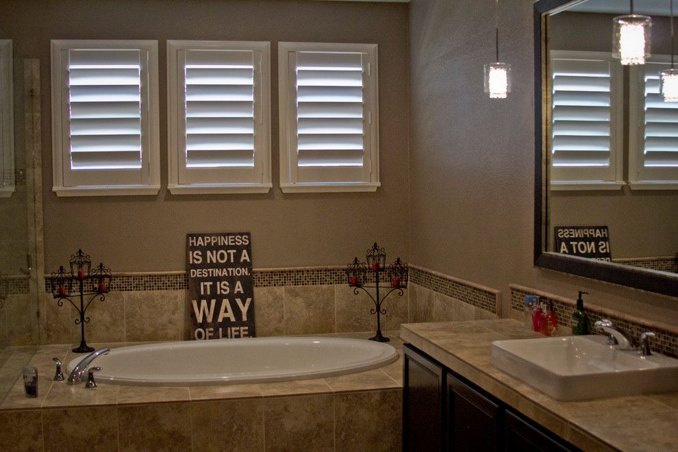 Horizons Window Fashions for a Traditional Bathroom with a Plantation Shutters and Plantation Shutter Projects by Horizon Window Fashions