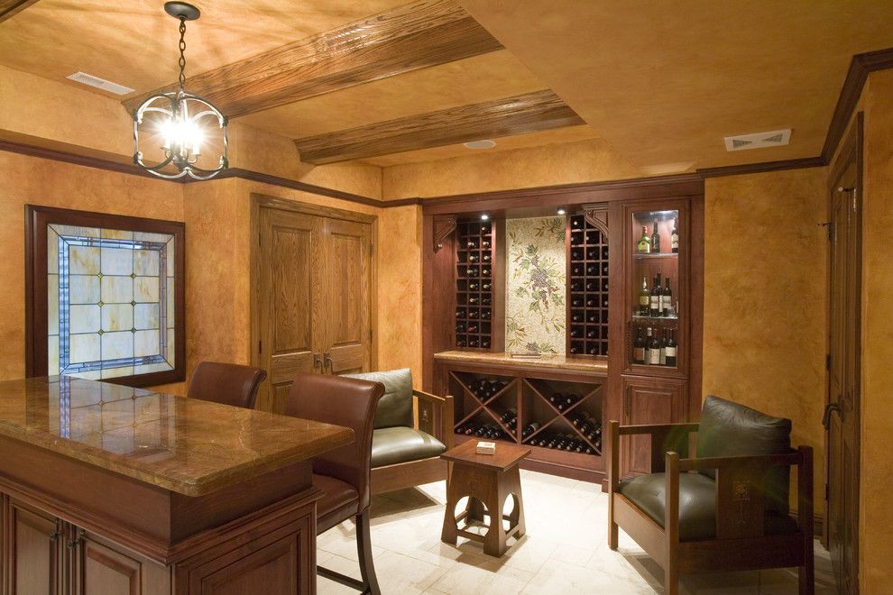 Hortons Lighting for a Rustic Wine Cellar with a Pendant Lighting and Wine Cellar by Cheryl D & Company