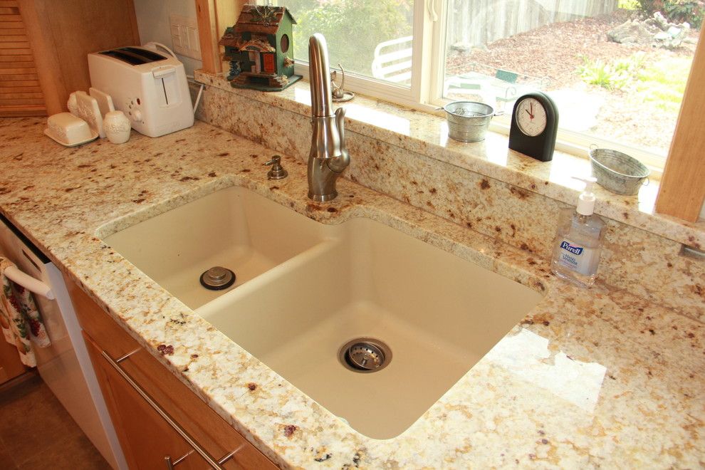 Houzer for a Traditional Kitchen with a Delta 7000 Series Faucet and Witt Kitchen Remodel by Taylored Elements Construction